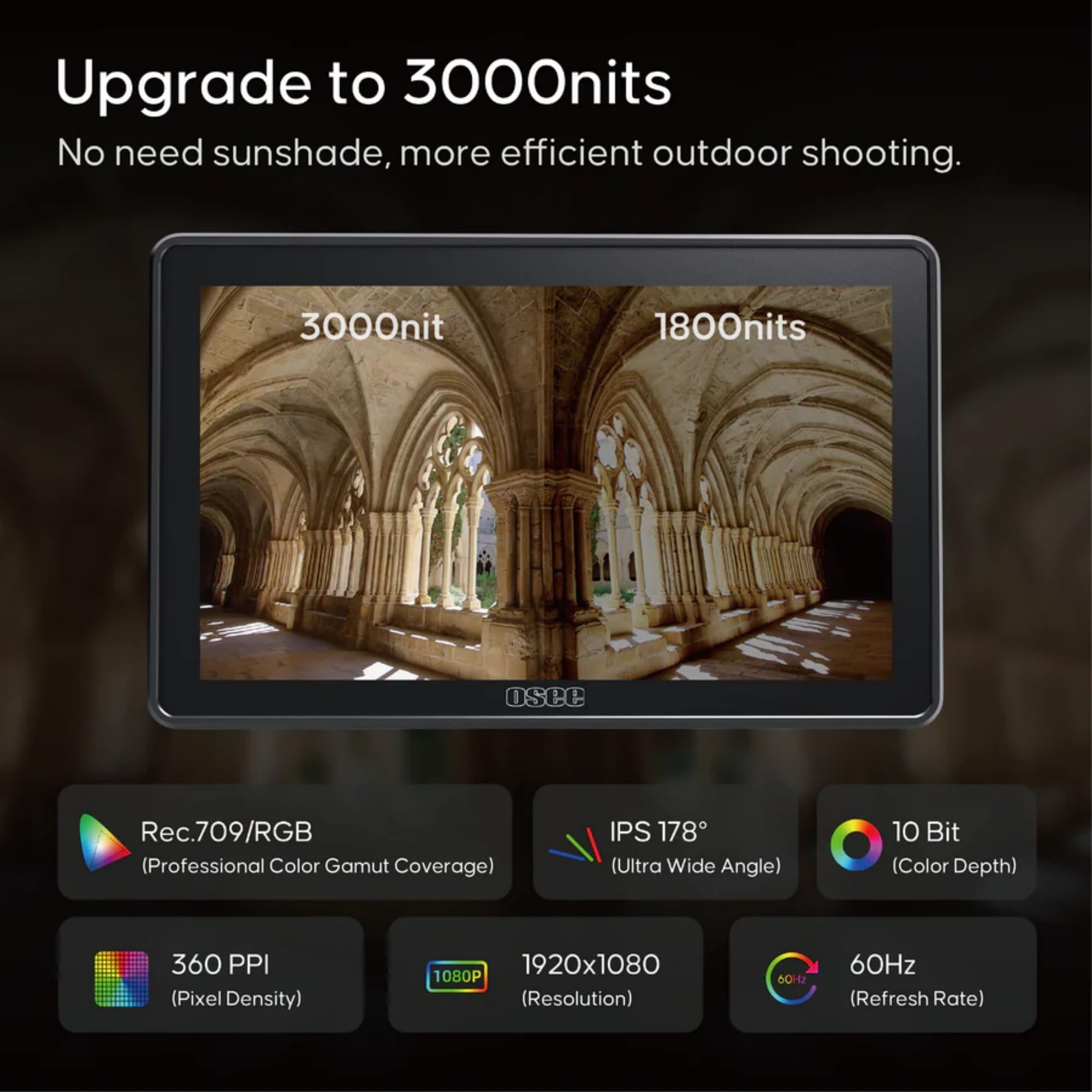 Amazon.com: osee G7 Pro 7 Inch 3000Nits HDR Camera Video Field